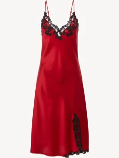 La Perla Silk Satin Short Nightgown With Frastaglio< Pajamas|Slips & Dresses