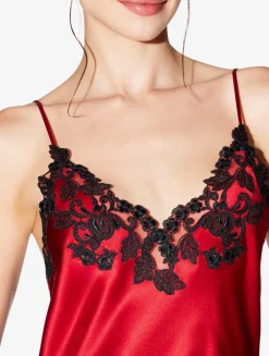 La Perla Silk Satin Short Nightgown With Frastaglio< Pajamas|Slips & Dresses