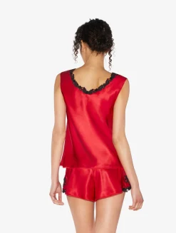 La Perla Silk Satin Top With Frastaglio< Camisoles|Pajamas