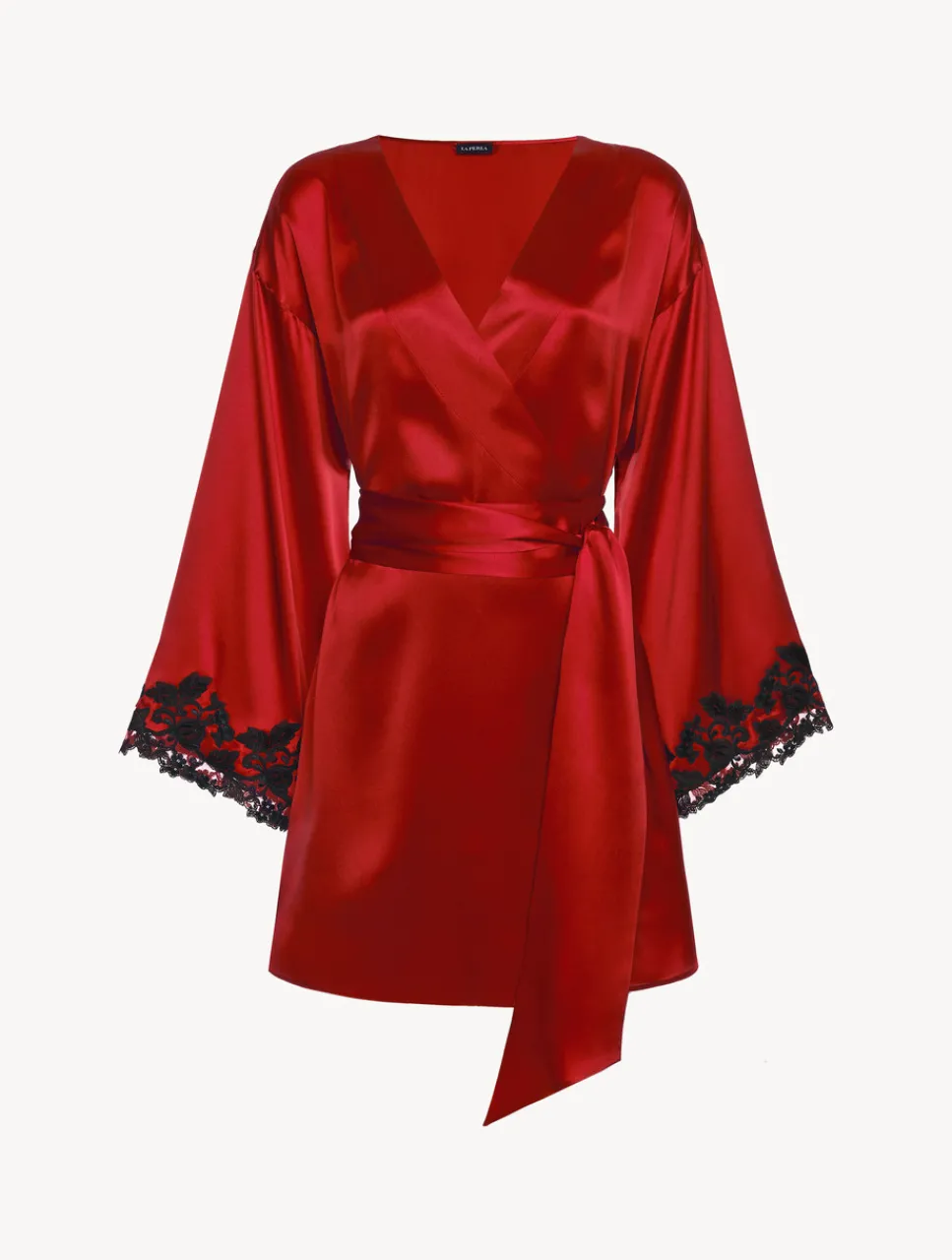 La Perla Silk Short Robe With Frastaglio< Robes|Silk Sleepwear