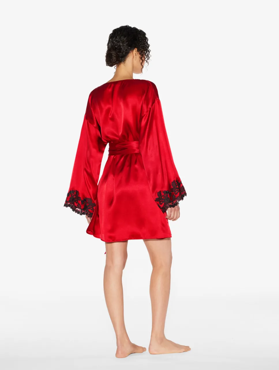 La Perla Silk Short Robe With Frastaglio< Robes|Silk Sleepwear