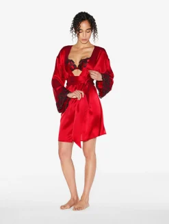 La Perla Silk Short Robe With Frastaglio< Robes|Silk Sleepwear