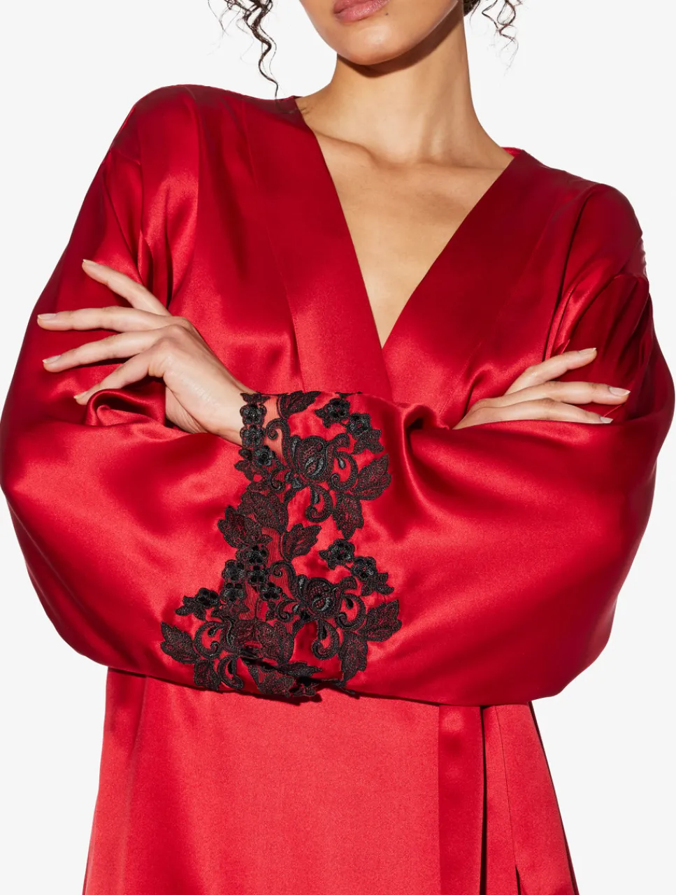 La Perla Silk Short Robe With Frastaglio< Robes|Silk Sleepwear