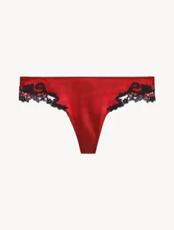 La Perla Silk Thong With Frastaglio< G String & Thong