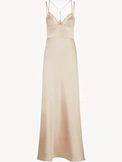 La Perla Rose Beige Long Night Dress< Slips & Dresses|Silk Sleepwear