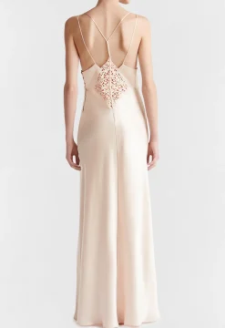 La Perla Rose Beige Long Night Dress< Slips & Dresses|Silk Sleepwear