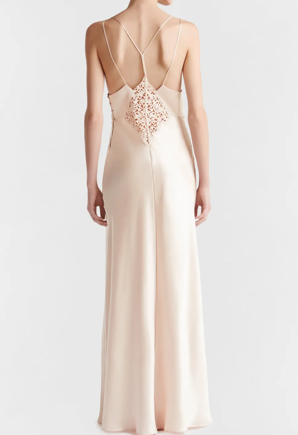 La Perla Rose Beige Long Night Dress< Slips & Dresses|Silk Sleepwear