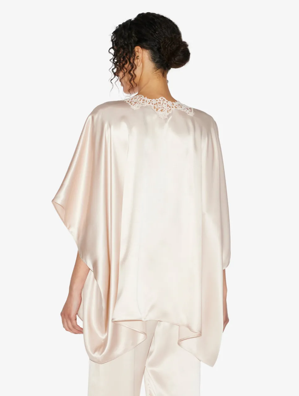 La Perla Rose Beige Short Silk Robe< Robes|Silk Sleepwear