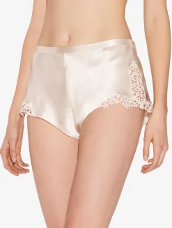 La Perla Rose Beige Sleep Shorts With Macramé Frastaglio< Pajamas|Sleep Shorts & Trousers