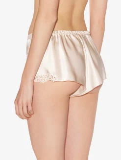 La Perla Rose Beige Sleep Shorts With Macramé Frastaglio< Pajamas|Sleep Shorts & Trousers