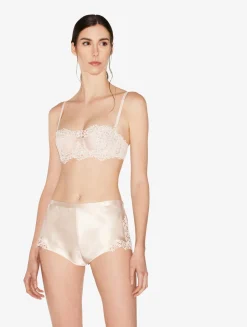 La Perla Rose Beige Sleep Shorts With Macramé Frastaglio< Pajamas|Sleep Shorts & Trousers