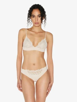 La Perla Rose Beige Triangle Bra With Macramé< Triangle|Wireless
