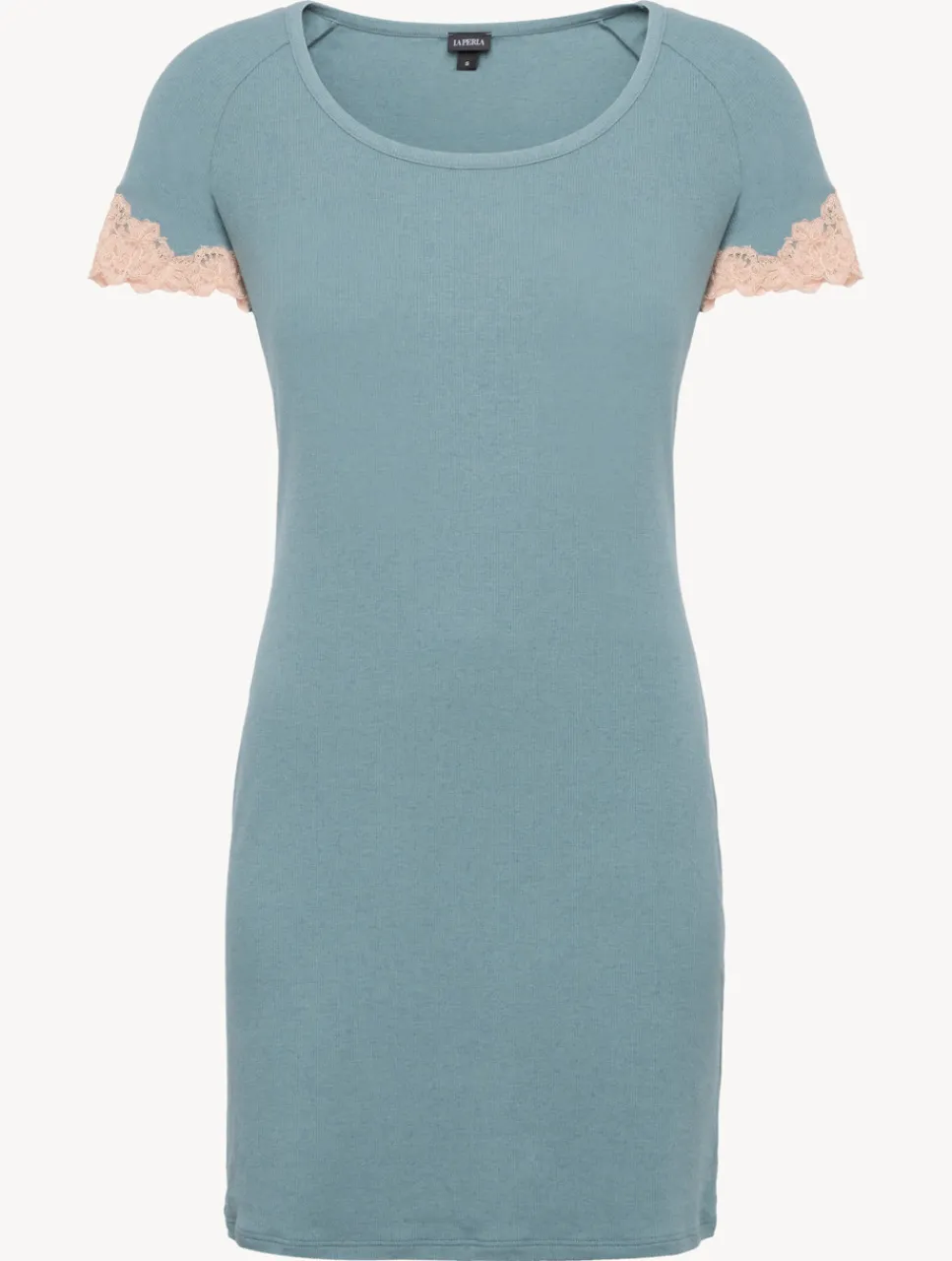 La Perla Short Cashmere Blend Ribbed Nightgown In Sleepy Dream With Frastaglio< Pajamas|Slips & Dresses