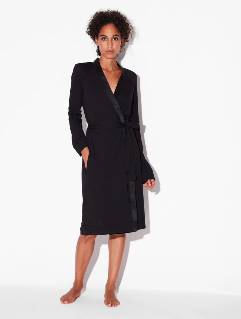 La Perla Short Robe In Onyx< Robes