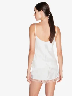 La Perla Silk Camisole Top With Leavers Lace In< Camisoles|Silk Sleepwear