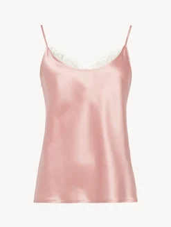 La Perla Silk Camisole Top With Leavers Lace In< Camisoles|Silk Sleepwear