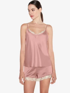 La Perla Silk Camisole Top With Leavers Lace In< Camisoles|Silk Sleepwear