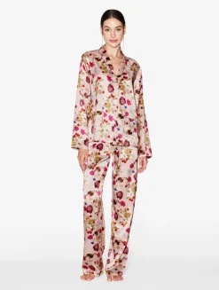 La Perla Silk Floral Print Pajama Set< Pajamas|Silk Sleepwear