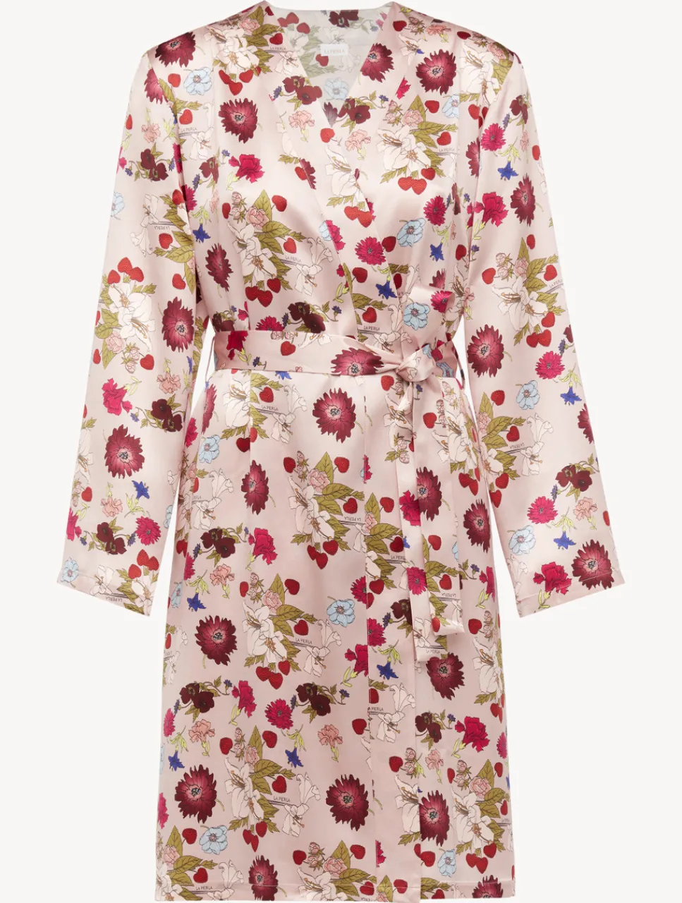 La Perla Silk Floral Print Short Robe< Robes|Silk Sleepwear