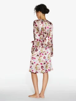 La Perla Silk Floral Print Short Robe< Robes|Silk Sleepwear