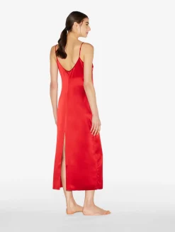 La Perla Silk Long Nightdress In Garnet< Slips & Dresses|Silk Sleepwear