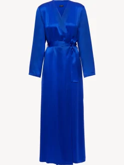 La Perla Silk Long Robe In Electric< Robes|Silk Sleepwear