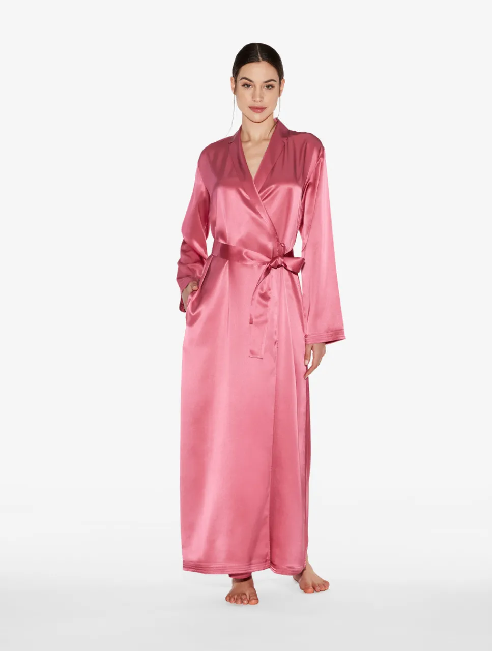 La Perla Silk Long Robe In Wild Orchid< Robes|Silk Sleepwear