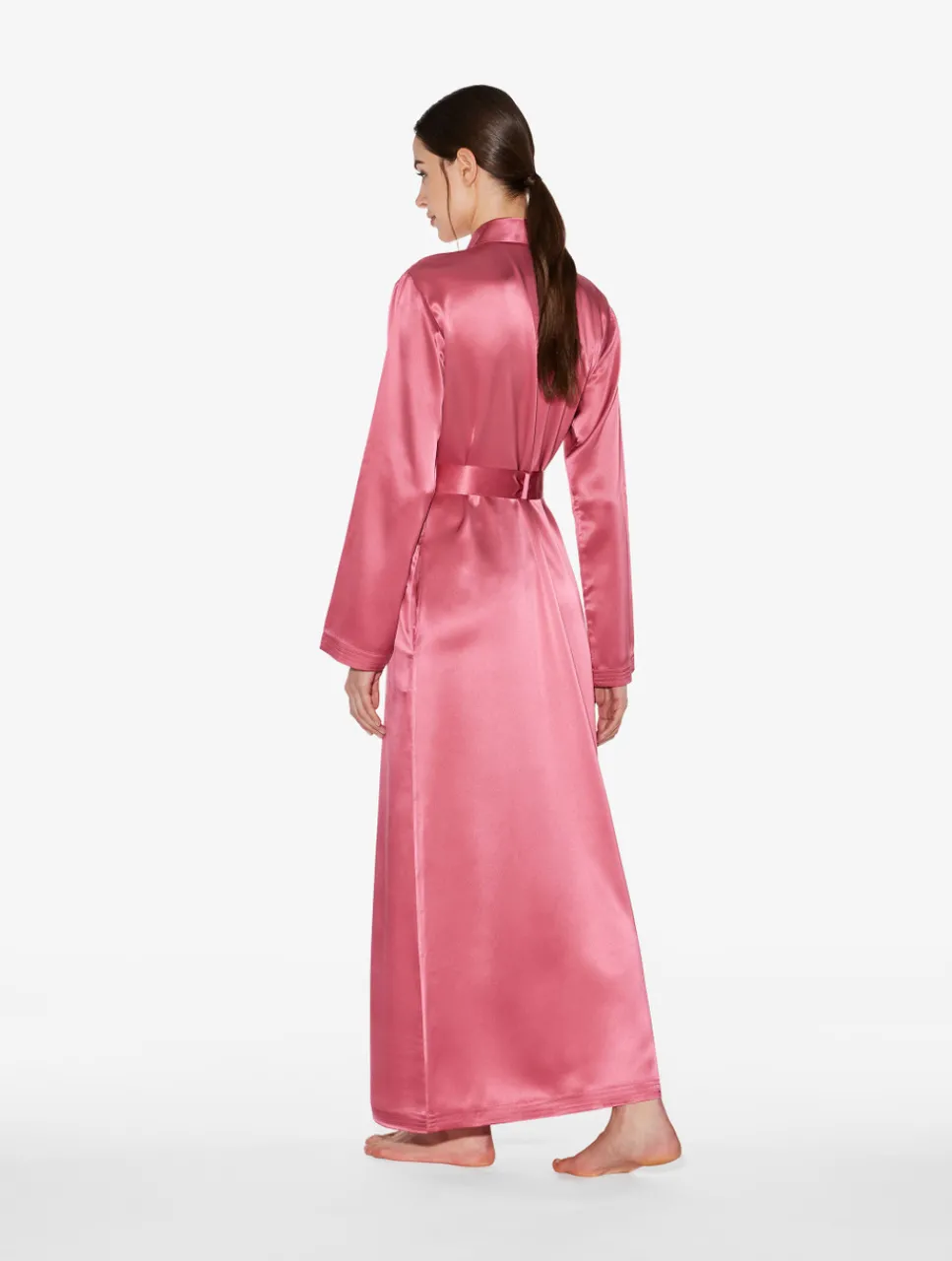 La Perla Silk Long Robe In Wild Orchid< Robes|Silk Sleepwear