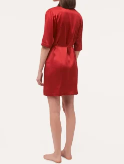 La Perla Silk Long Shirt In Garnet< Silk Sleepwear