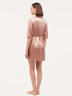 La Perla Silk Long Shirt In Powder< Silk Sleepwear