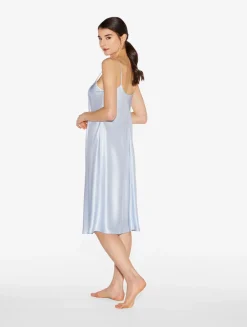 La Perla Silk Midi Nightdress In Azure< Slips & Dresses|Silk Sleepwear