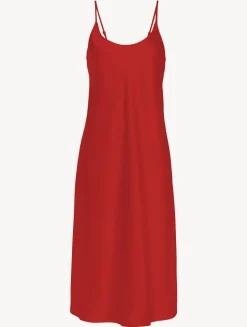 La Perla Silk Midi Nightdress In Garnet< Slips & Dresses|Silk Sleepwear