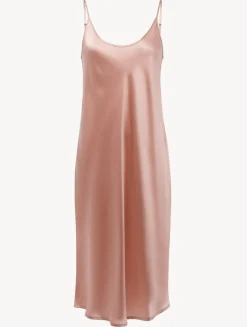 La Perla Silk Midi Nightdress In Powder< Slips & Dresses|Silk Sleepwear