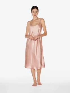 La Perla Silk Midi Nightdress In Powder< Slips & Dresses|Silk Sleepwear