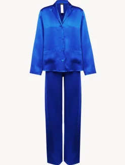 La Perla Silk Pajama Set In Electric< Pajamas|Silk Sleepwear