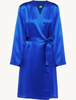 La Perla Silk Short Robe In Electric< Robes|Silk Sleepwear