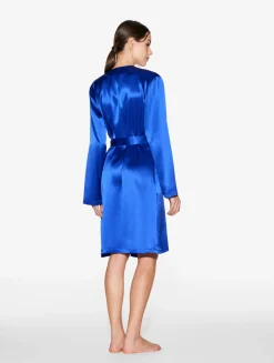 La Perla Silk Short Robe In Electric< Robes|Silk Sleepwear