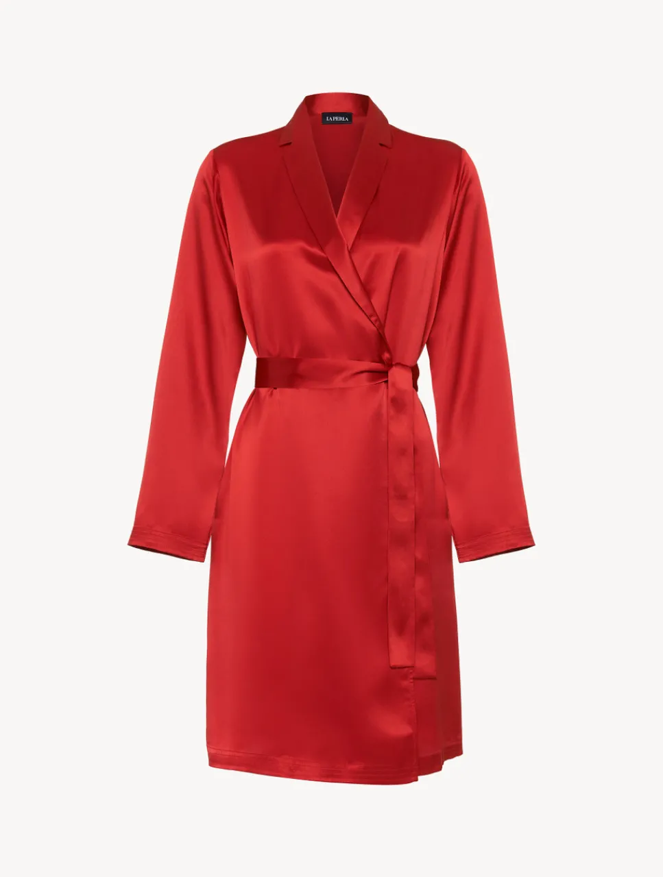 La Perla Silk Short Robe In Garnet< Robes|Silk Sleepwear