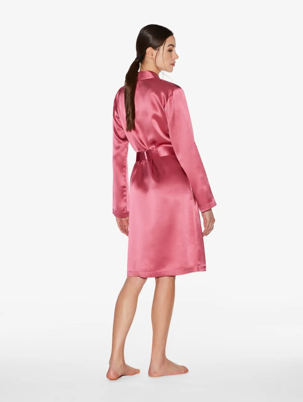 La Perla Silk Short Robe In Wild Orchid< Robes|Silk Sleepwear
