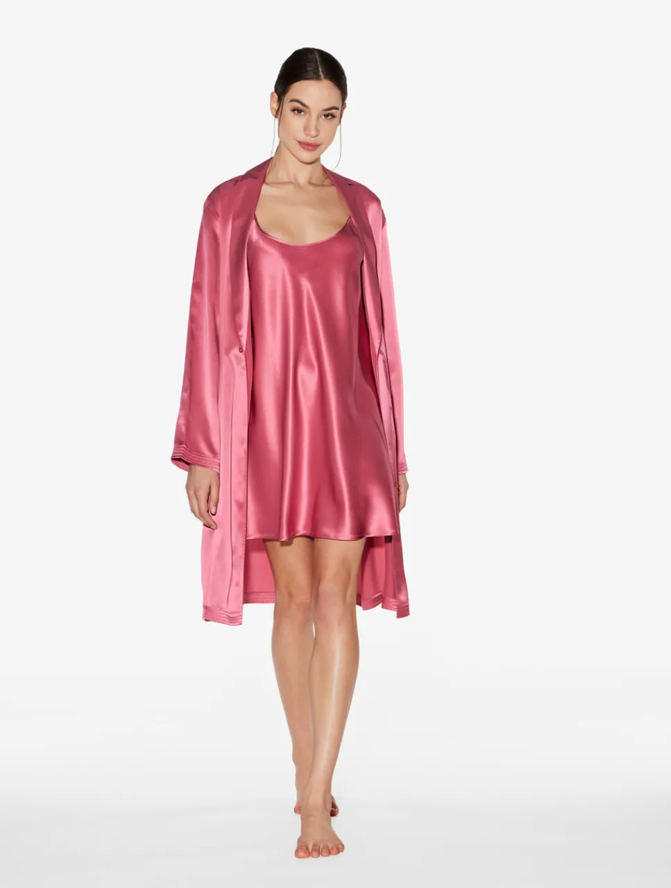 La Perla Silk Short Robe In Wild Orchid< Robes|Silk Sleepwear