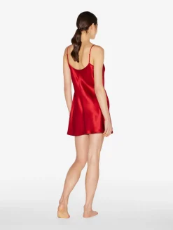 La Perla Silk Slip Dress In Garnet< Slips & Dresses|Silk Sleepwear