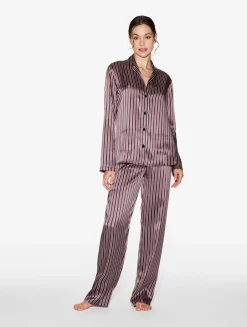 La Perla Silk Striped Pajama Set< Pajamas|Silk Sleepwear