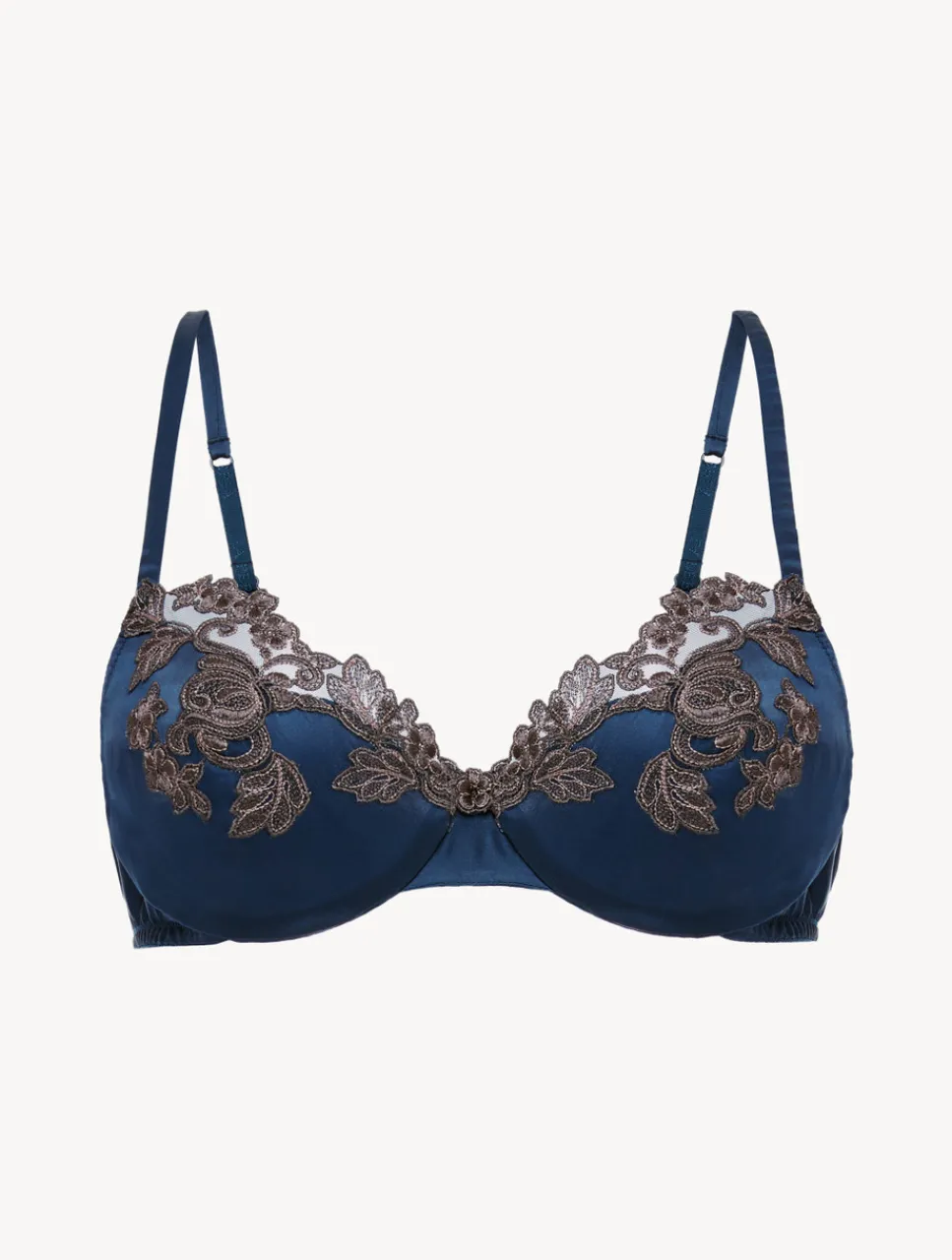 La Perla Silk Underwired Bra In With Frastaglio< Underwired