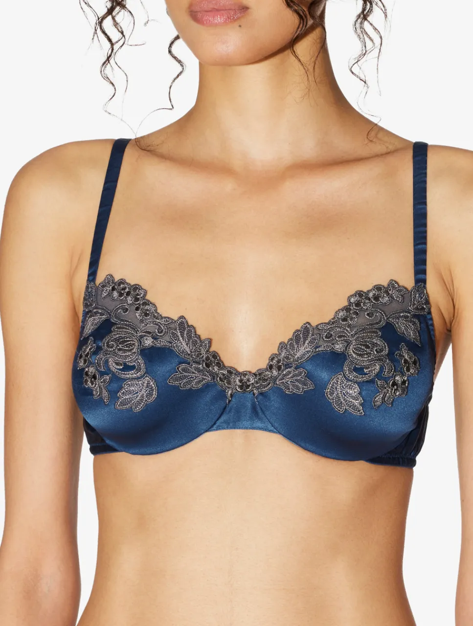La Perla Silk Underwired Bra In With Frastaglio< Underwired