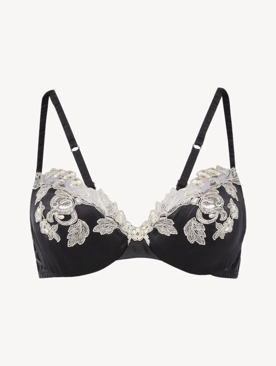 La Perla Silk Underwired Bra In With Ivory Frastaglio< Underwired
