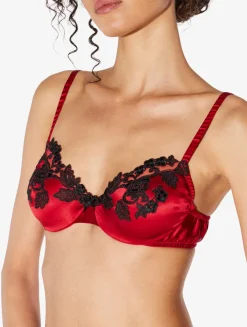 La Perla Silk Underwi Bra In With Black Frastaglio< Underwired