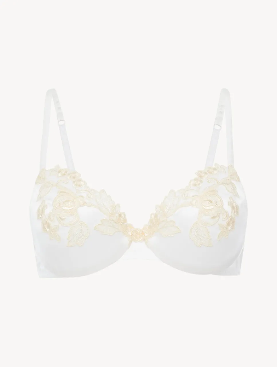 La Perla Silk Underwired Bra In With Ivory Frastaglio< Underwired