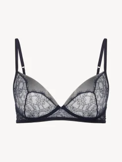 La Perla Soft Bralette In Steel And Black With Leavers Lace< Bralette|Wireless