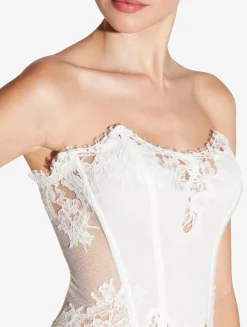 La Perla Soft Corset In Off With Cotton Leavers Lace< Bodysuits & Bustiers