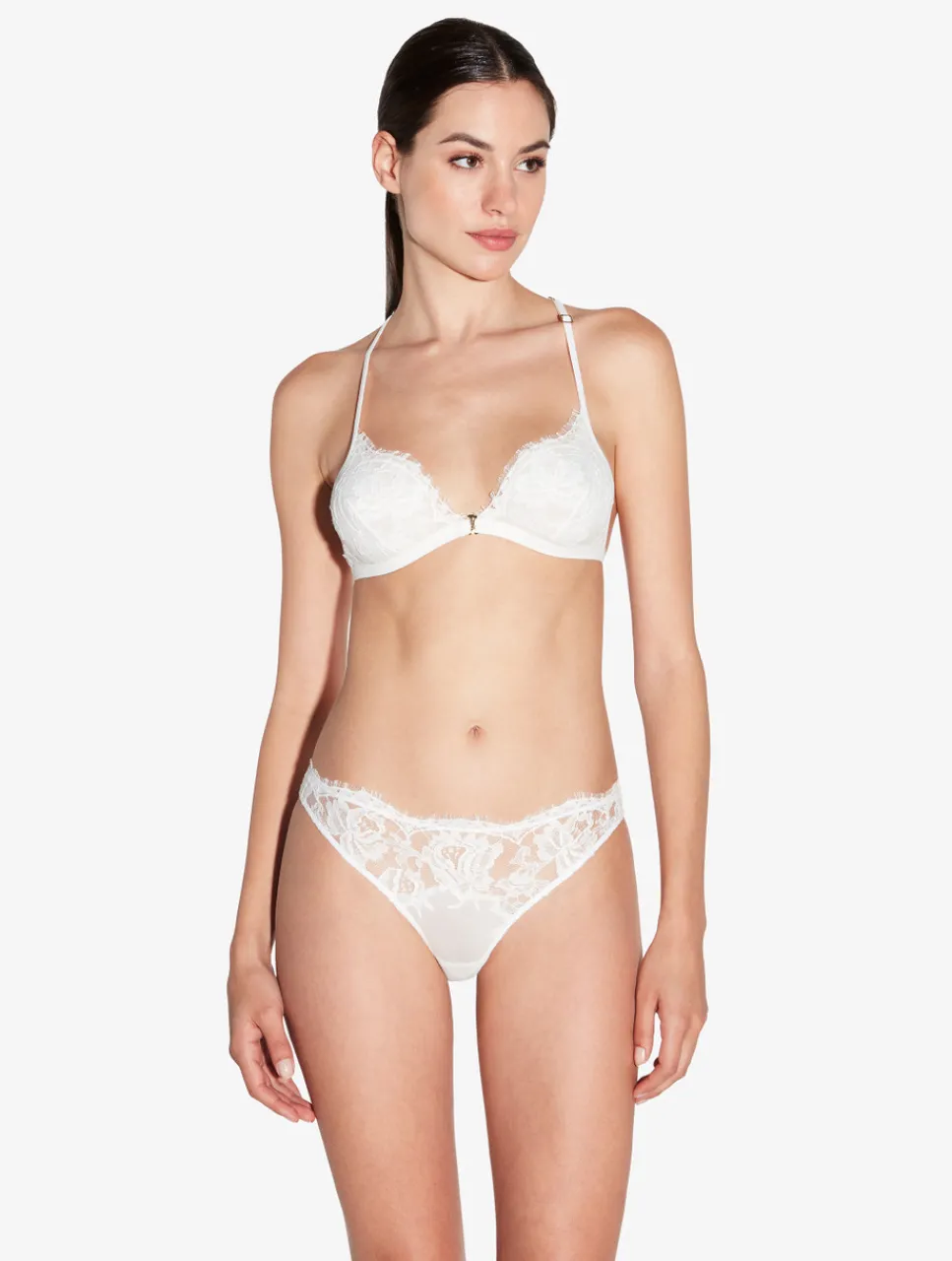 La Perla Soft Triangle Bra In Off With Cotton Leavers Lace< Triangle|Wireless